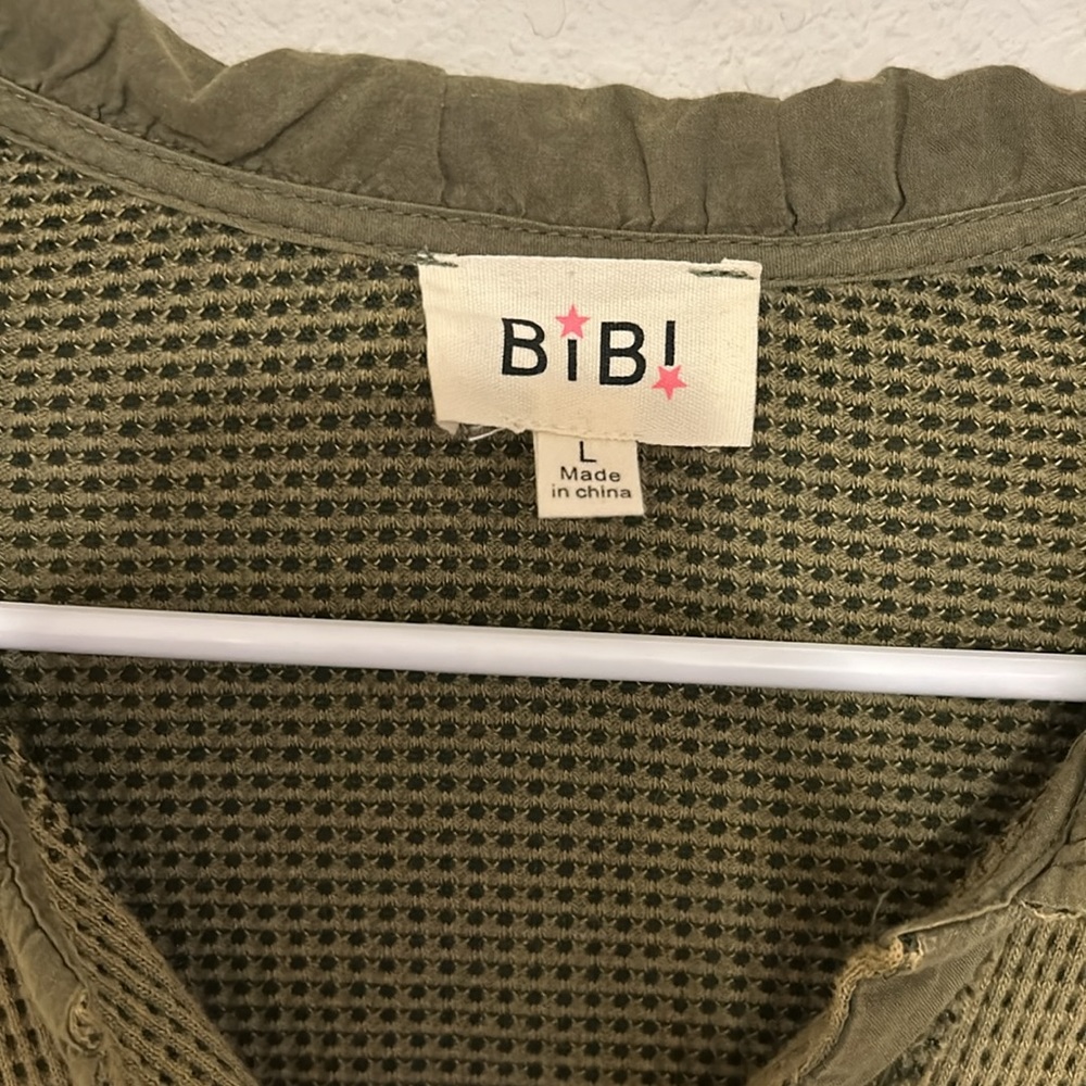 Bibi Large Green Shacket Button Up - image 2
